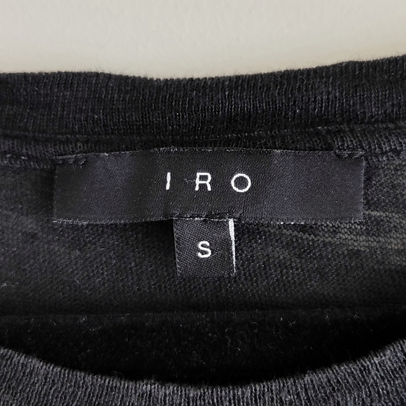 Iro Wase 100% linen distressed t shirt in black - Picture 8 of 9